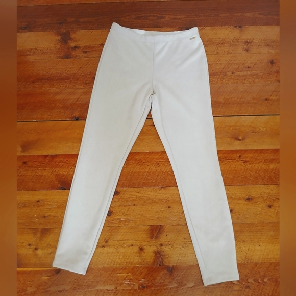 Tahari Bone Faux Suede Leggings - M - Picture 1 of 5